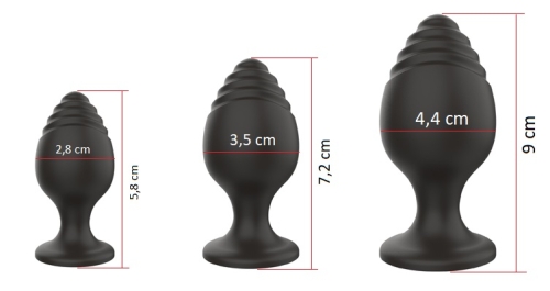 Анальні пробки чорного кольору 3 штуки BOSS of TOYS Boss Series Anal Plugs - 6