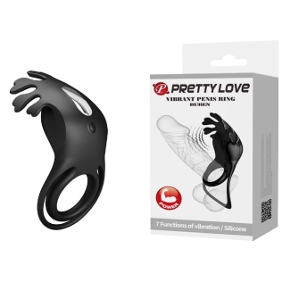 Эрекционное виброкольцо на член силиконовое черного цвета Lybaile Pretty Love