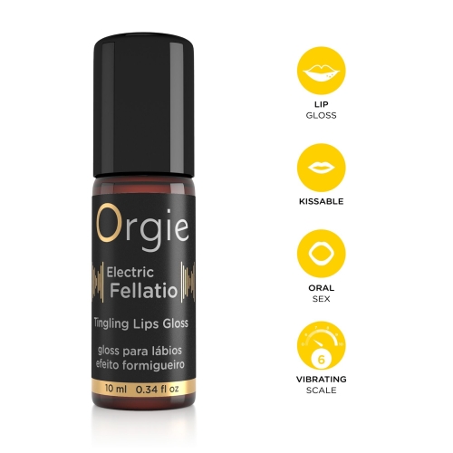 Блиск для губ з ефектом вібрації зі смаком фруктового асорті Orgie Electric Fellatio Lips Gloss 10 мл - 3