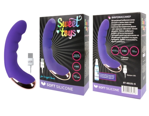 Вибратор для стимуляции точки Джи фиолетовый SWEET TOYS - 1