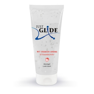 Оральный лубрикант на водной основе с клубничным ароматом и вкусом Just Glide 200 мл