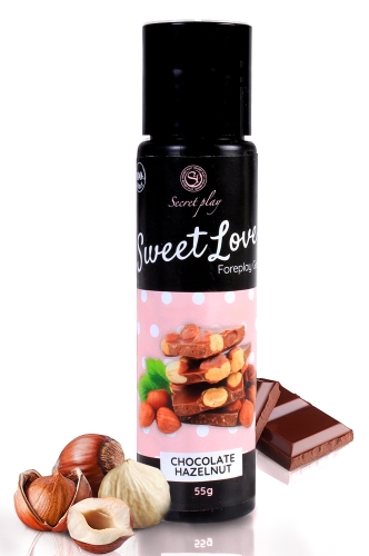 Оральний лубрикант на водній основі зі смаком шоколаду з горіхами Secret Play Sweet Love 60 мл - 1