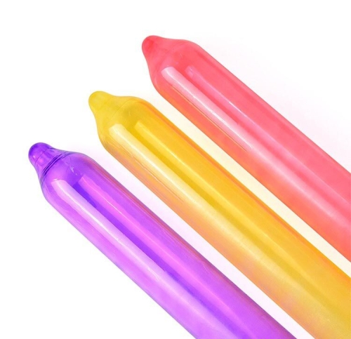 Презервативы ароматы мята банан и клубника Recare Color Fruit Flavour Condoms Holographic 12 штук - 3