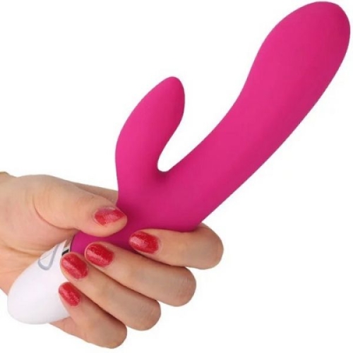 Вибратор с клиторальным отростком водонепроницаемый розовый Lovetoy - 3