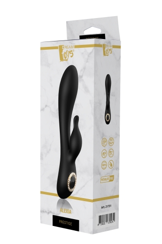 Вібромасажер кролик зі стимуляцією клітора чорний Dream Toys PRESTIGE ALEXIA LUXXE - 2