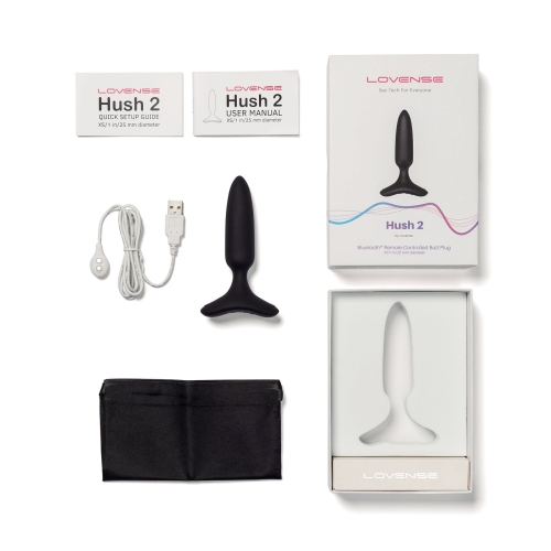 Анальна вібропробка чорного кольору з керуванням зі смартфона Lovense Hush 2 розмір XS - 3