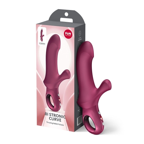 Пульсатор для точки G с отростком для клитора бордового цвета Fun Factory Bi Stronic Curve - 9