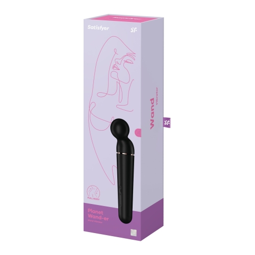 Вібромасажер для стимуляції ерогених зон чорний Satisfyer Planet Wand-er - 6
