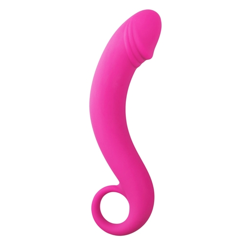 Масажер простати реалістичний вигнутої форми рожевого кольору EasyToys Curved Dong - 1