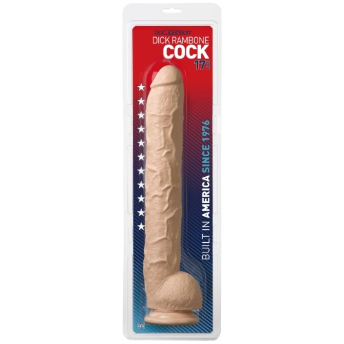 Фаллоимитатор 34см/6 см мегареалистичный на присоске Doc Johnson Dick Rambone Cock White Виниловый - 5