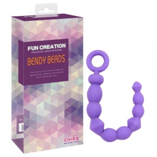 Силиконовая анальная цепочка фиолетовая Chica BENDY BEADS
