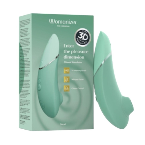Вакуумний кліторальний стимулятор зеленого кольору Womanizer Next Sage - 1