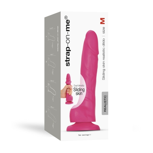 Фаллоимитатор Strap-On-Me SLIDING SKIN REALISTIC DILDO FUCHSIA - M - 7