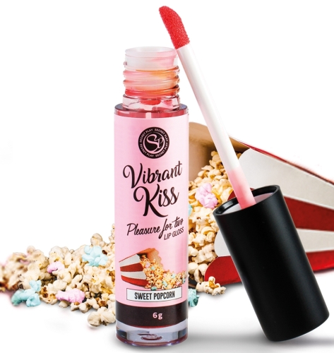 Блиск для губ з ефектом вібрації зі смаком попкорну Secret Play Vibrant Kiss, 6 грам - 1