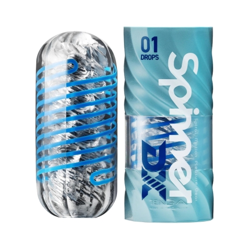 Мастурбатор для чоловіків синього кольору Tenga Spinner DX 01 Drops - 1
