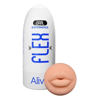 Мастурбатор мужской в виде рта в колбе телесный Alive Oral Flex размер M