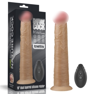 Двошаровий вібратор реалістичний силіконовий обертається з присоскою Lovetoy