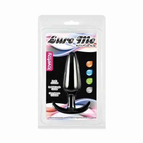Анальний корок з рукояткою чорного кольору Lovetoy Lure Me Classic - 1