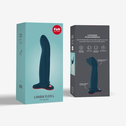 Фаллоимитатор силиконовый синего цвета Fun Factory Limba flex - 8