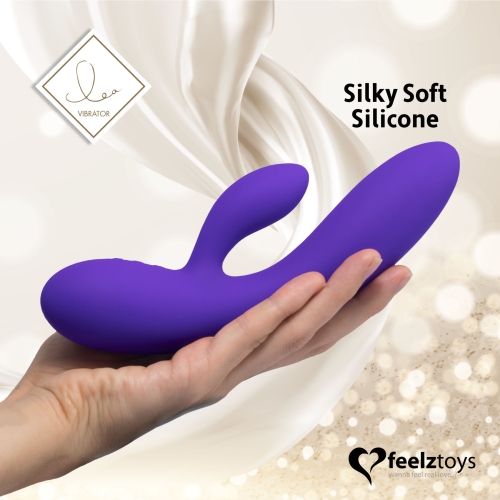 Вібратор кролик з відростком для клітора з двома моторами фіолетовий FeelzToys Lea Rabbit Vibrator - 4