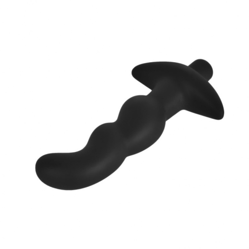 Анальна вібропробка із вигином чорного кольору Vscnovelty Perfect Vibrating Butt Plug - 3