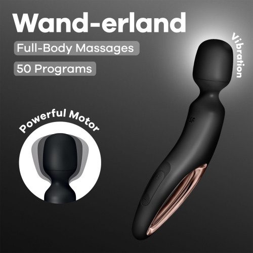 Вібромасажер Ванд у формі чорний мікрофон з золотистим Satisfyer Wand-erland - 6