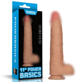 Реалістичний вібратор на присосці тілесного кольору Lovetoy Vibrating Power Basics Cock 11.0