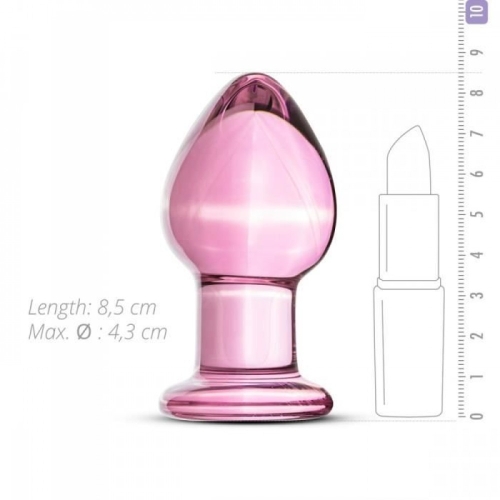 Анальна пробка скляна рожева EasyToys Gildo buttplug No 26 - 3