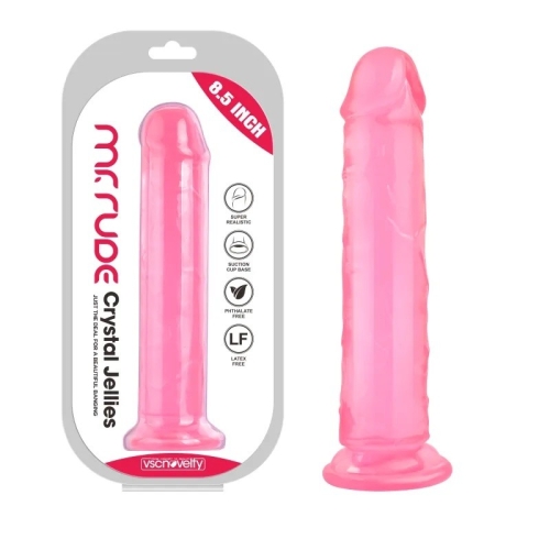 Фаллоимитатор реалистик на присоске Crystal Jellies Realistic Dildo Mr. Rude 8.5 розовый - 1