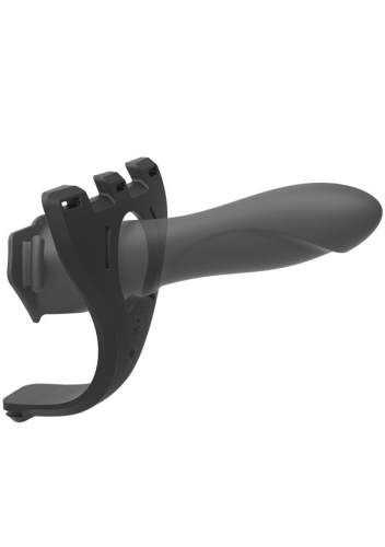 Страпон унисекс с вибрацией Doc Johnson Body Extensions полая насадка чёрный - 1