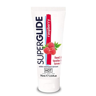 Съедобный лубрикант на водной основе со вкусом малины Superglide  HOT 