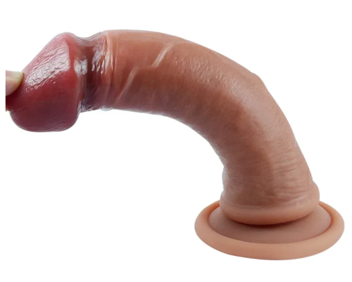 Фалоімітатор реалістичний на присосці силіконовий тілесний OYO - Dildo Double Layer Silicone YQW-008 - 5