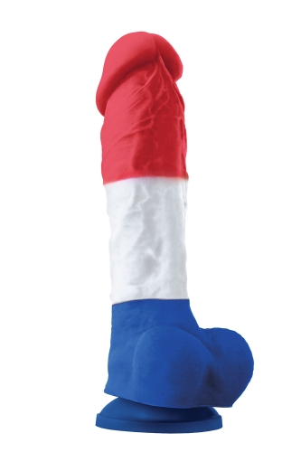 Фаллоимитатор реалистичный на присоске разноцветного цвета NS Novelties Colours pleasures tricolor длина 203 мм - 1