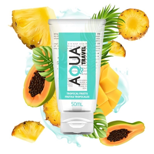 Оральный лубрикант на водной основе во вкусом тропических фруктов Aqua Travel Flavour 50мл - 1