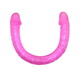 Двухсторонний фаллоимитатор реалистичный розовый Baile Double Dones