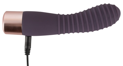 Вибратор ребристый силиконовый фиолетового цвета Elegant Series Flexy Vibe - 7