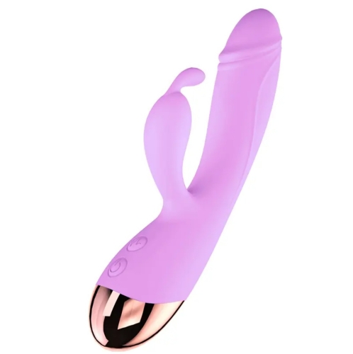 Вибратор кролик с отростком для клитора фиолетовый Cottelli Collection Deformed rabbit - 3