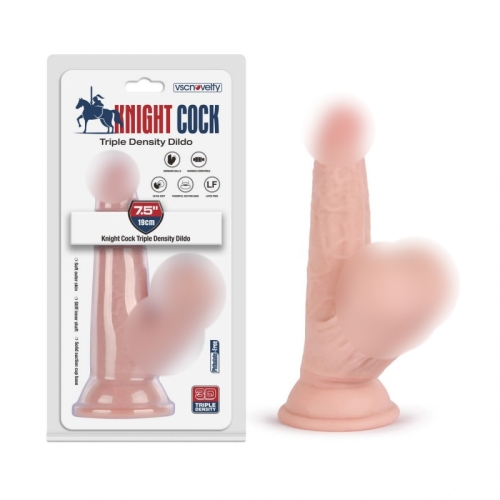 Фаллоимитатор реалистичный на присоске телесного цвета Vscnovelty Knight Cock 3D Triple Density Dildo 7.5 - 1