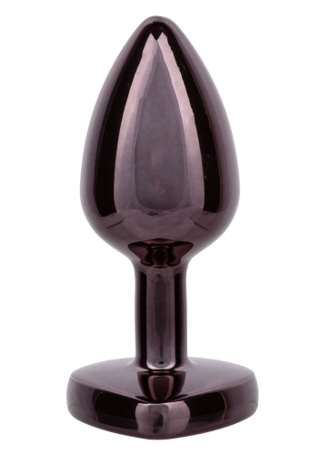 Анальна пробка з камінчиком у формі серця чорна CalExotics Diamond Heart Plug - 4