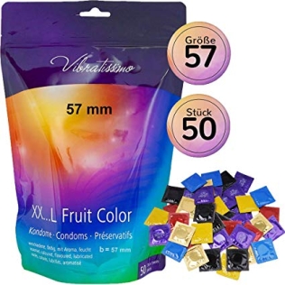 Презервативы с разные по вкусу и цвету Vibratissimo XX ... L Fruit Color 57 мм 50 штук