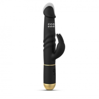 Вібратор кролик з зворотно поступальними рухами головки чорний Dorcel Furious Rabbit 2.0