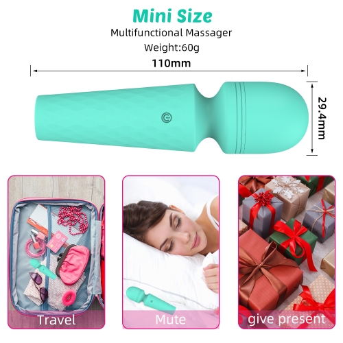 Міні-вібратор мікрофон бірюзовий Every Night Toys Sharon 10 режимів вібрації - 14