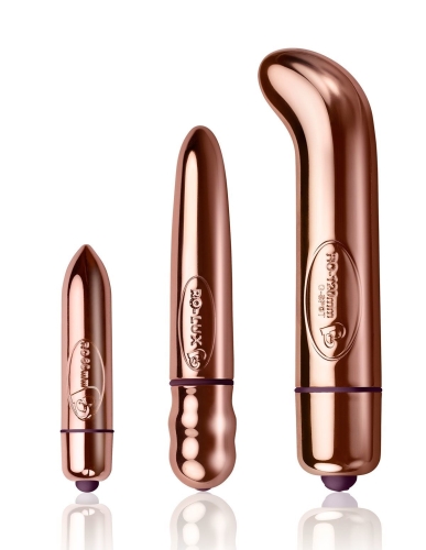 Набір вишуканих вібраторів для клітора і точки G Rocks Off Rose Gold - 1