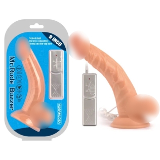 Реалистичный вибратор на присоске Mr. Rude Buzzer Flesh 9.0 телесный