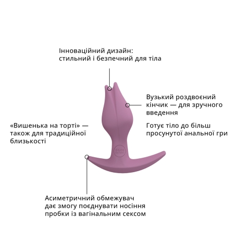 Анальная пробка в виде бутона из медицинского силикона премиум качества розовая Fun Factory Bootie fem - 3