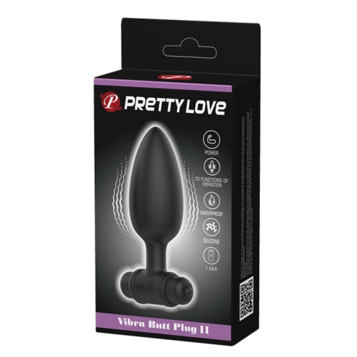 Анальная вибропробка черного цвета Lybaile pretty love - 10