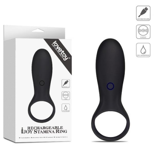 Эрекционное кольцо черное силиконовое с вибрацией Lovetoy - 1