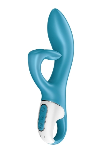 Вибратор с отростком для клитора синего цвета Satisfyer Embrace me Turquoise - 1