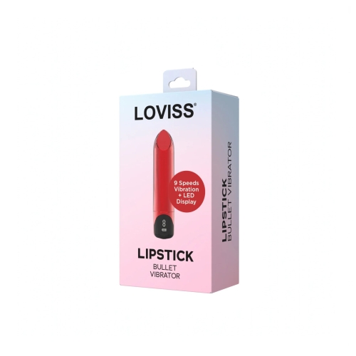 Віброкуля-помада для клітора та сосків червона Loviss Lipstick Bullet Vibrator 9 режимів - 5