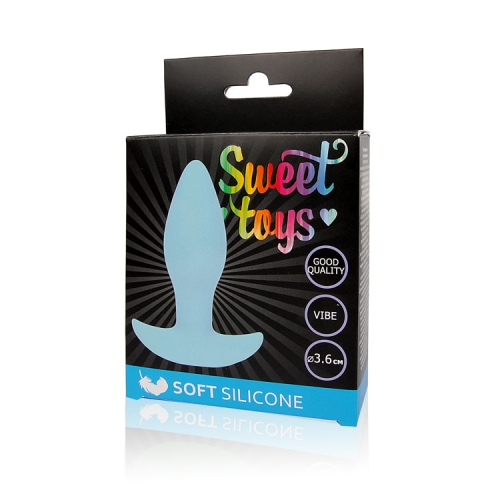 Анальна вібропробка Sweet Toys L 85 мм d 36 мм колір блакитний - 2